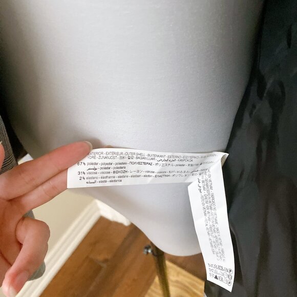 New Zara Women Grey Plaid Flattering Fit Single-Button Blazer Business Jacket - Picture 5 of 6